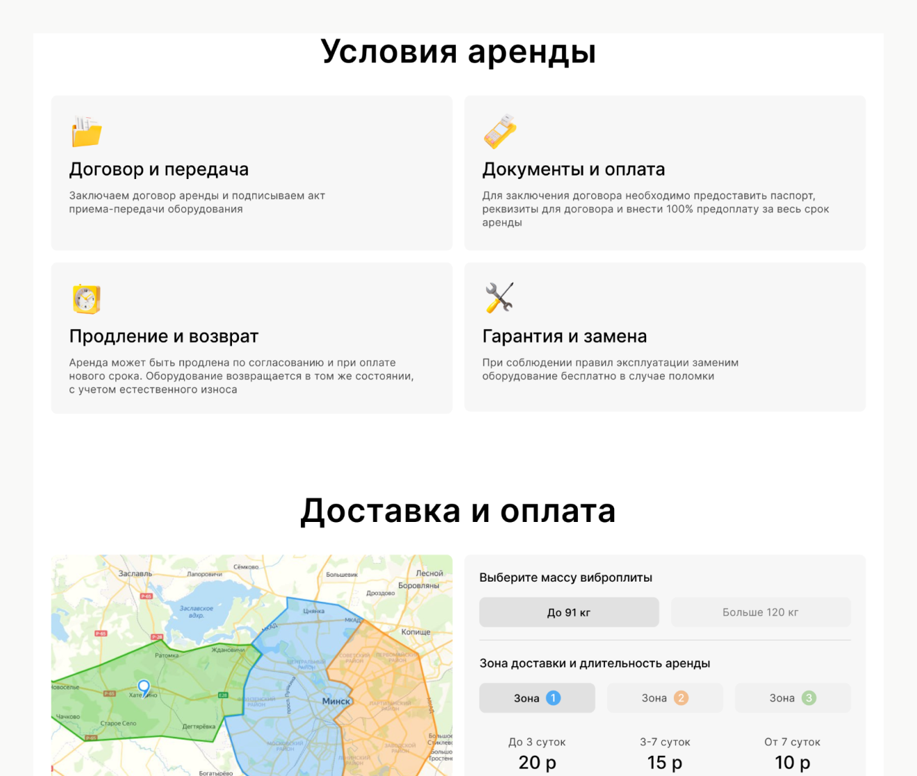 Vibroplita: условия аренды